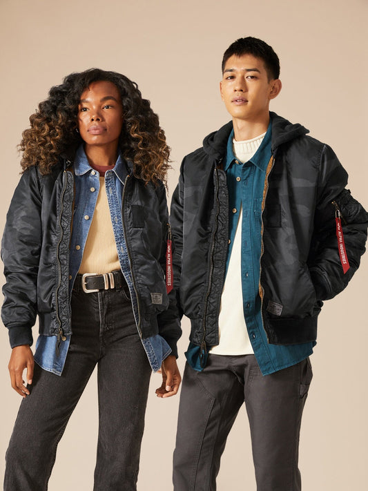 MA-1 HOODED BATTLEWASH BOMBER JACKET