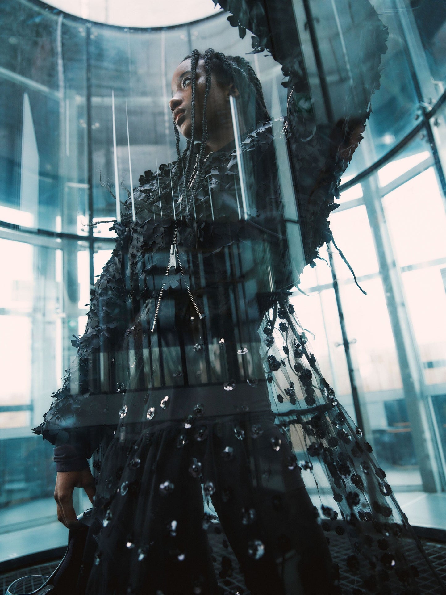 CECILIE BAHNSEN X ALPHA MA-1 LASER CUT BOMBER