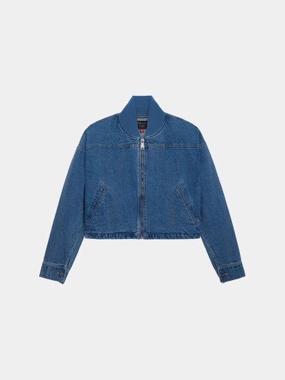 DENIM RELAXED FLIGHT JACKET WOMENS