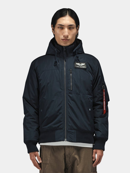 MA-1 HOODED RIB BOMBER JACKET