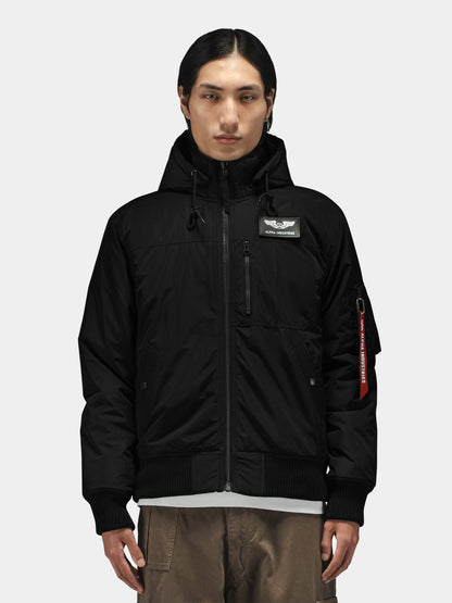 MA-1 HOODED RIB BOMBER JACKET