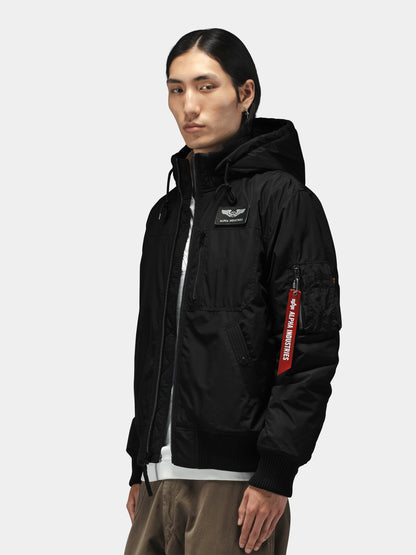 MA-1 HOODED RIB BOMBER JACKET