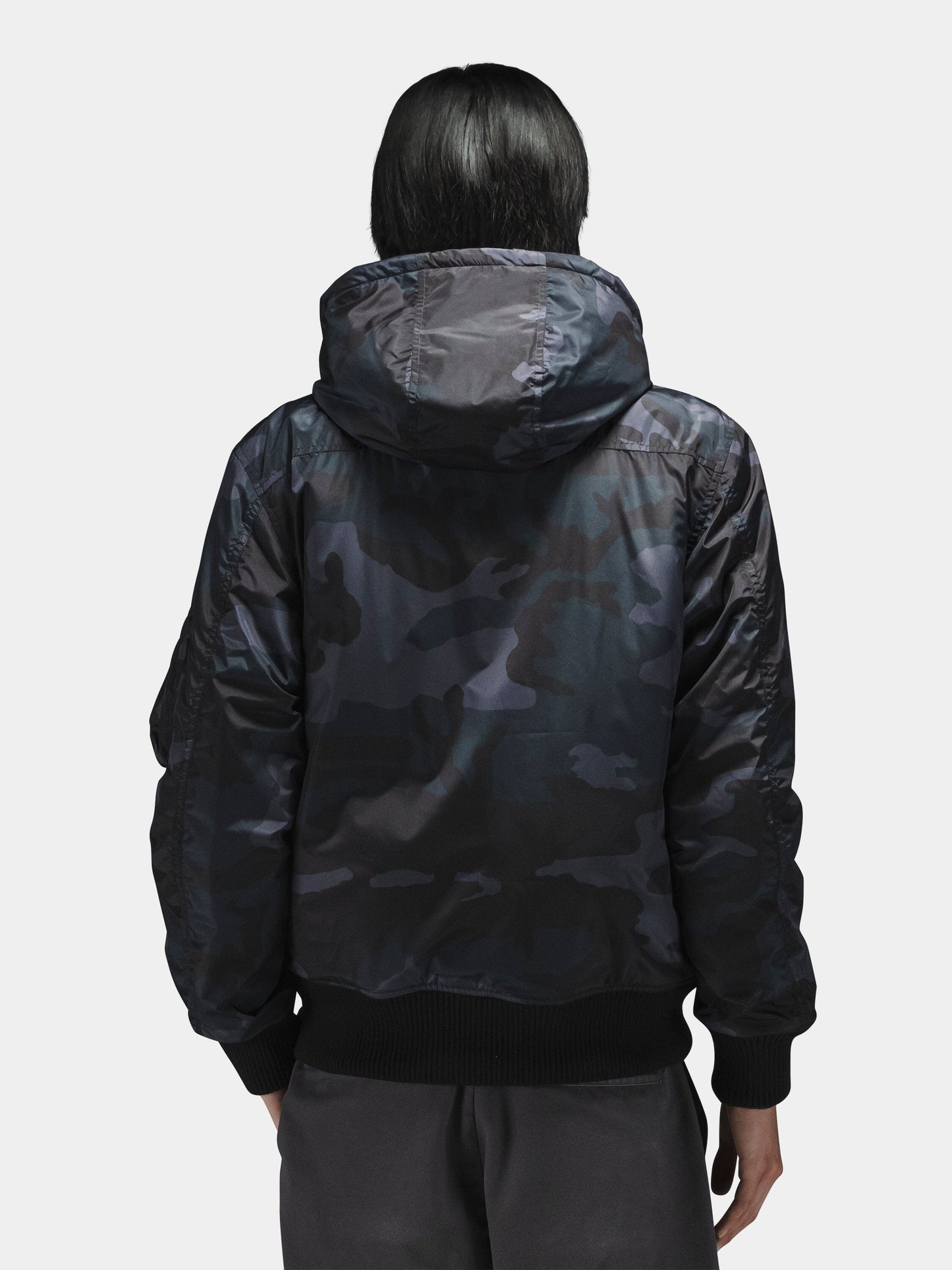 MA-1 HOODED RIB BOMBER JACKET