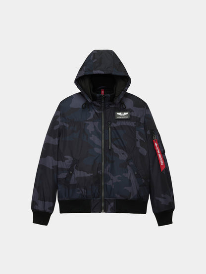 MA-1 HOODED RIB BOMBER JACKET