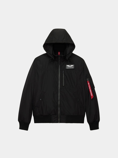 MA-1 HOODED RIB BOMBER JACKET