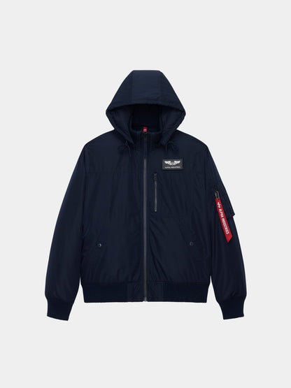 MA-1 HOODED RIB BOMBER JACKET