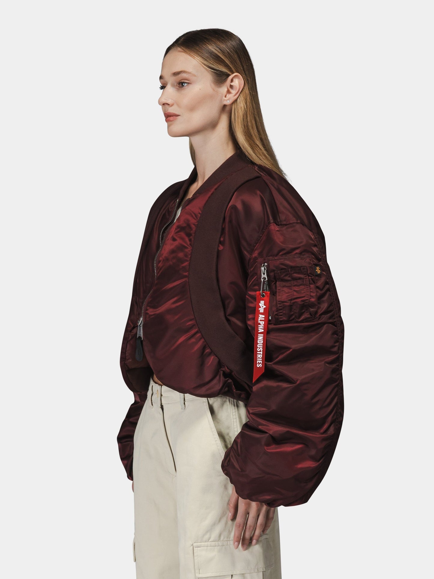 KNIT RIB MA-1 FLIGHT JACKET WOMENS