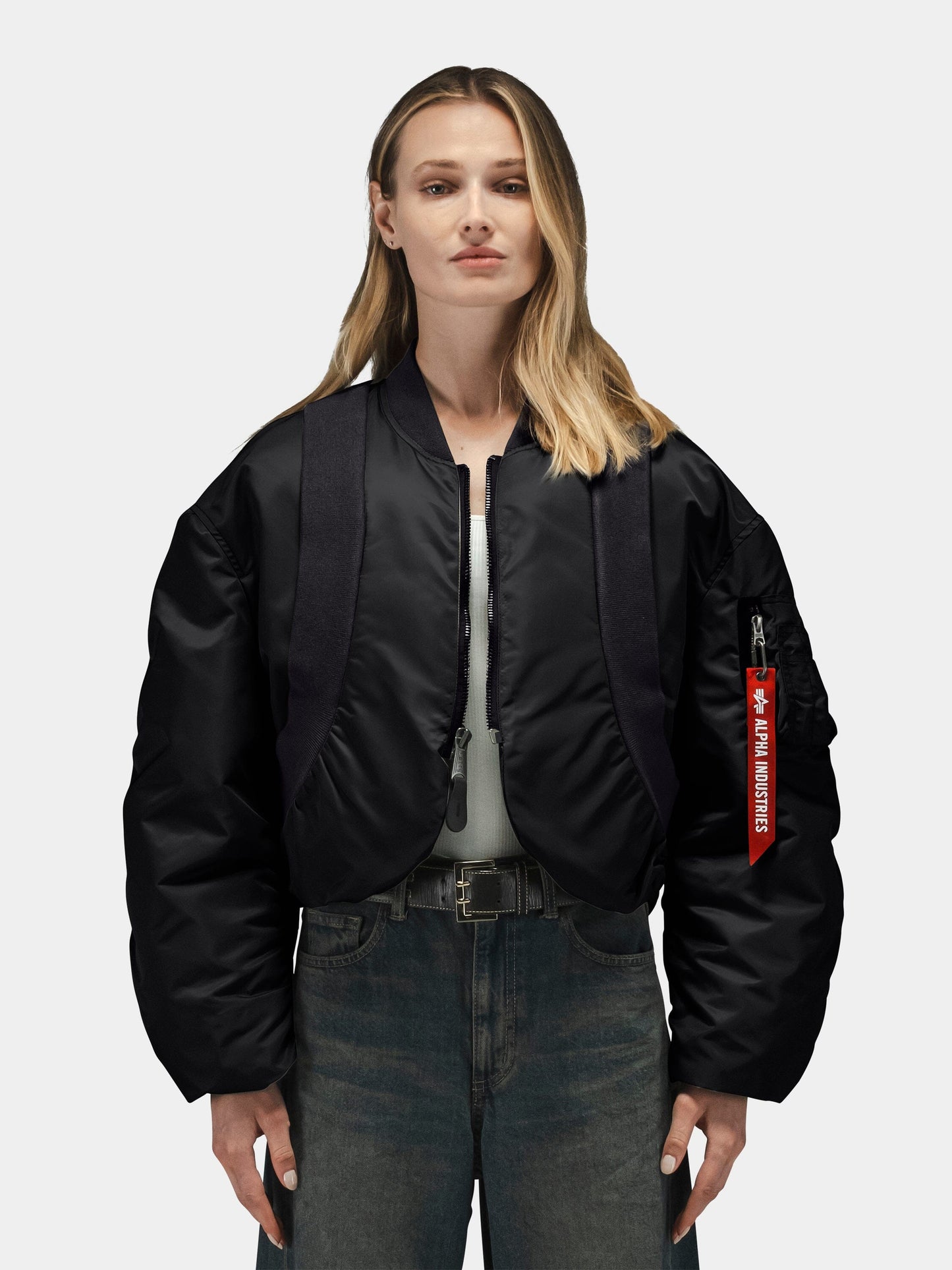 KNIT RIB MA-1 FLIGHT JACKET WOMENS