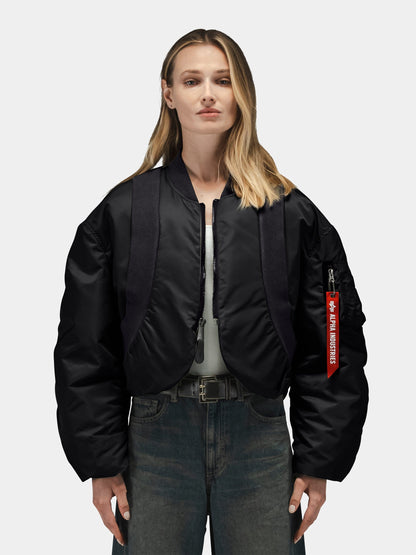 KNIT RIB MA-1 FLIGHT JACKET WOMENS