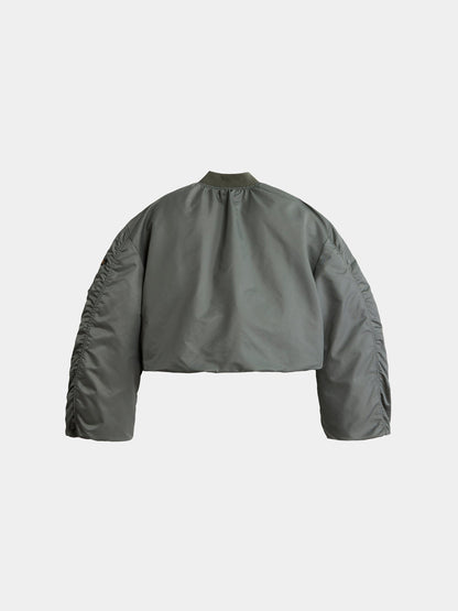 KNIT RIB MA-1 FLIGHT JACKET WOMENS (FIELD GRAY)