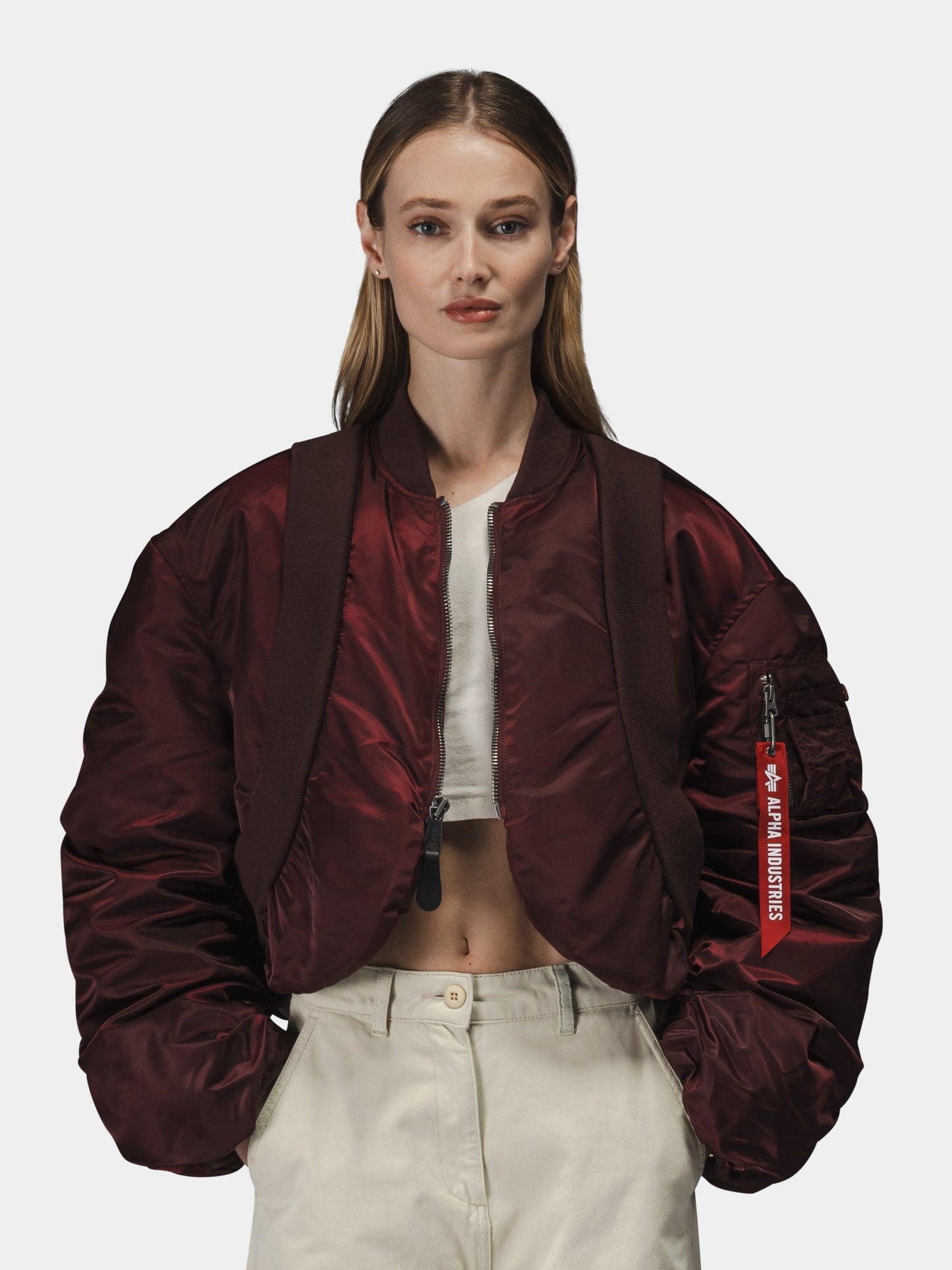 KNIT RIB MA-1 FLIGHT JACKET WOMENS