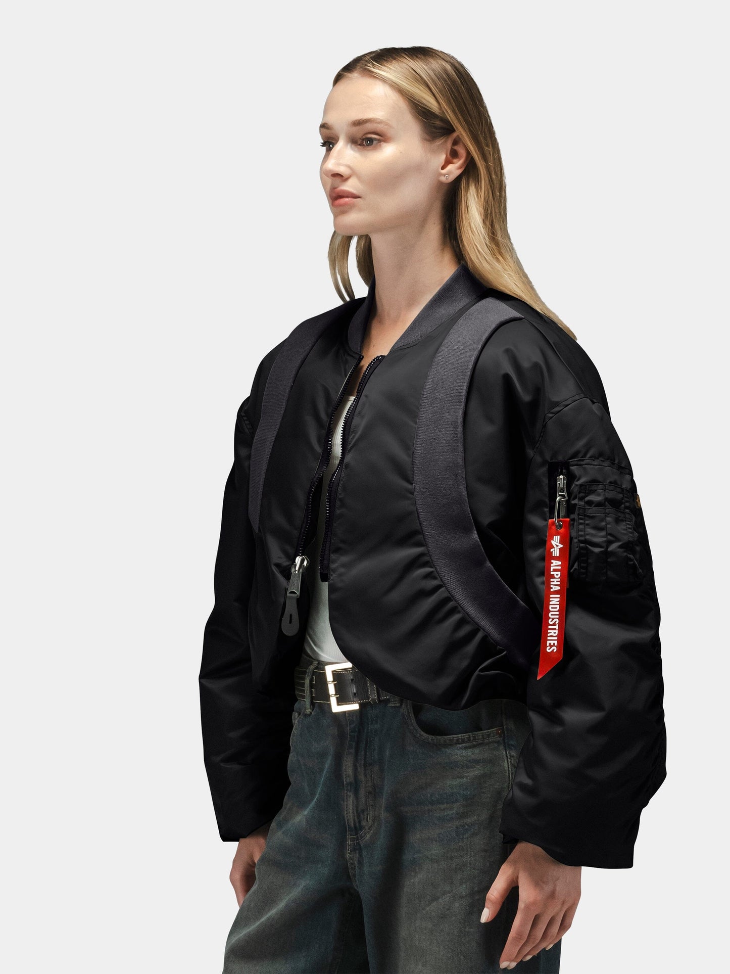 KNIT RIB MA-1 FLIGHT JACKET WOMENS