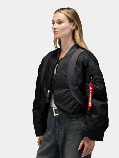KNIT RIB MA-1 FLIGHT JACKET WOMENS