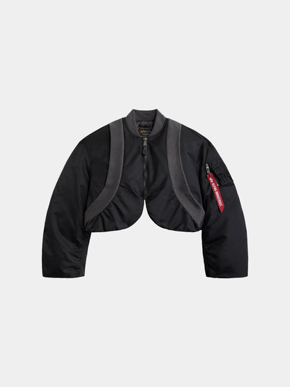 KNIT RIB MA-1 FLIGHT JACKET WOMENS