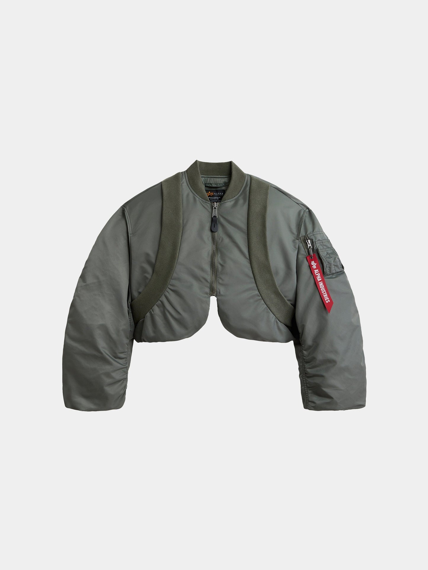 KNIT RIB MA-1 FLIGHT JACKET WOMENS (FIELD GRAY)