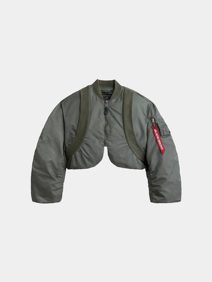KNIT RIB MA-1 FLIGHT JACKET WOMENS (FIELD GRAY)