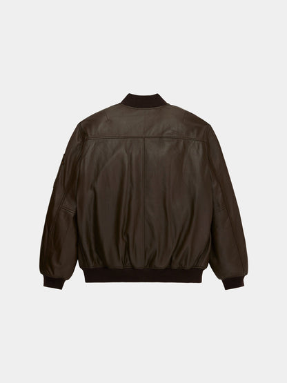 LEATHER MA-1 FLIGHT JACKET (ESPRESSO)