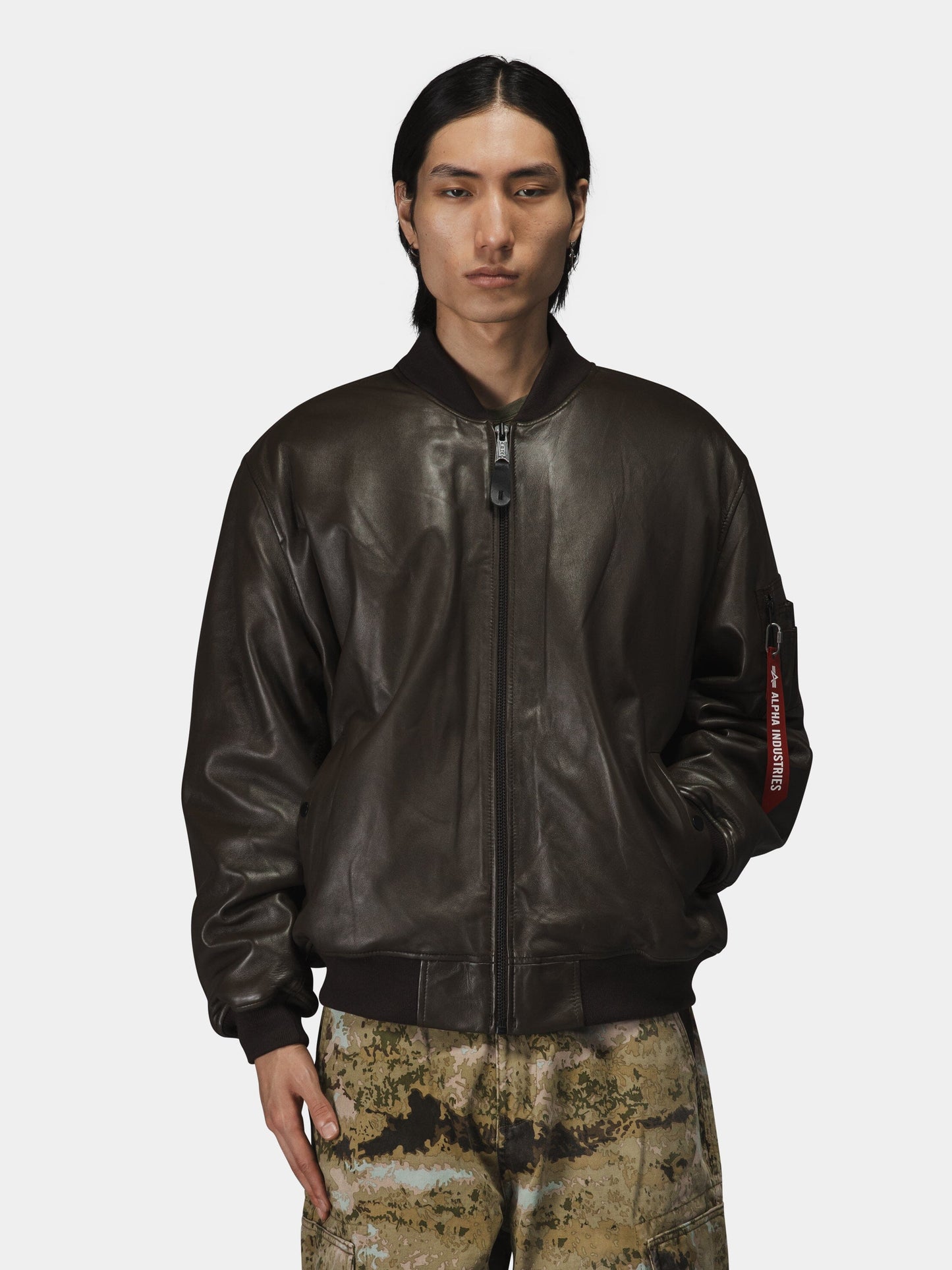 LEATHER MA-1 FLIGHT JACKET (ESPRESSO)