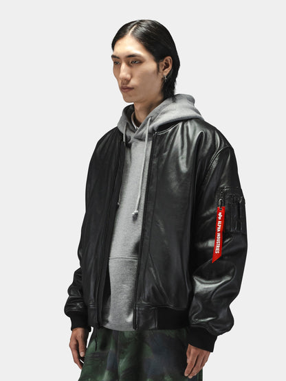 LEATHER MA-1 FLIGHT JACKET