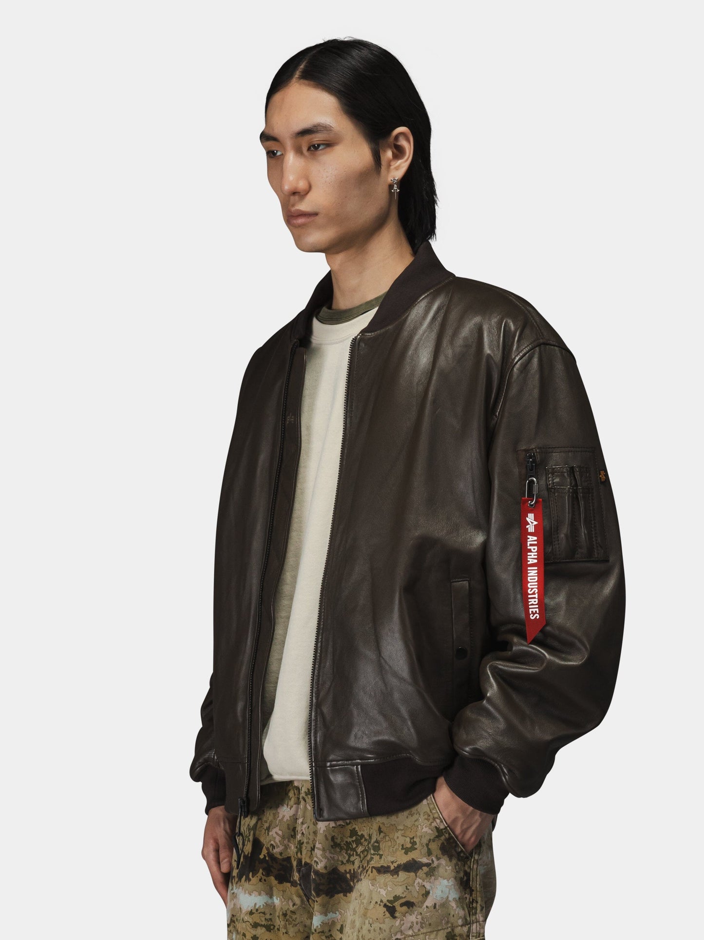 LEATHER MA-1 FLIGHT JACKET (ESPRESSO)