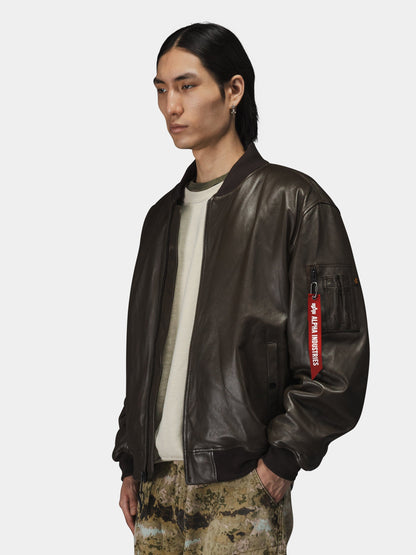 LEATHER MA-1 FLIGHT JACKET (ESPRESSO)