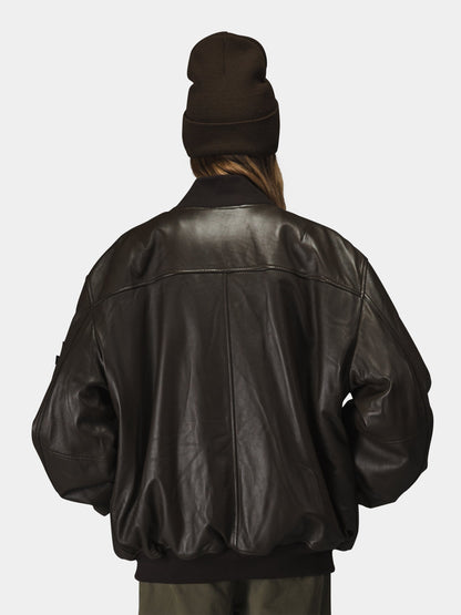 LEATHER MA-1 FLIGHT JACKET (ESPRESSO)