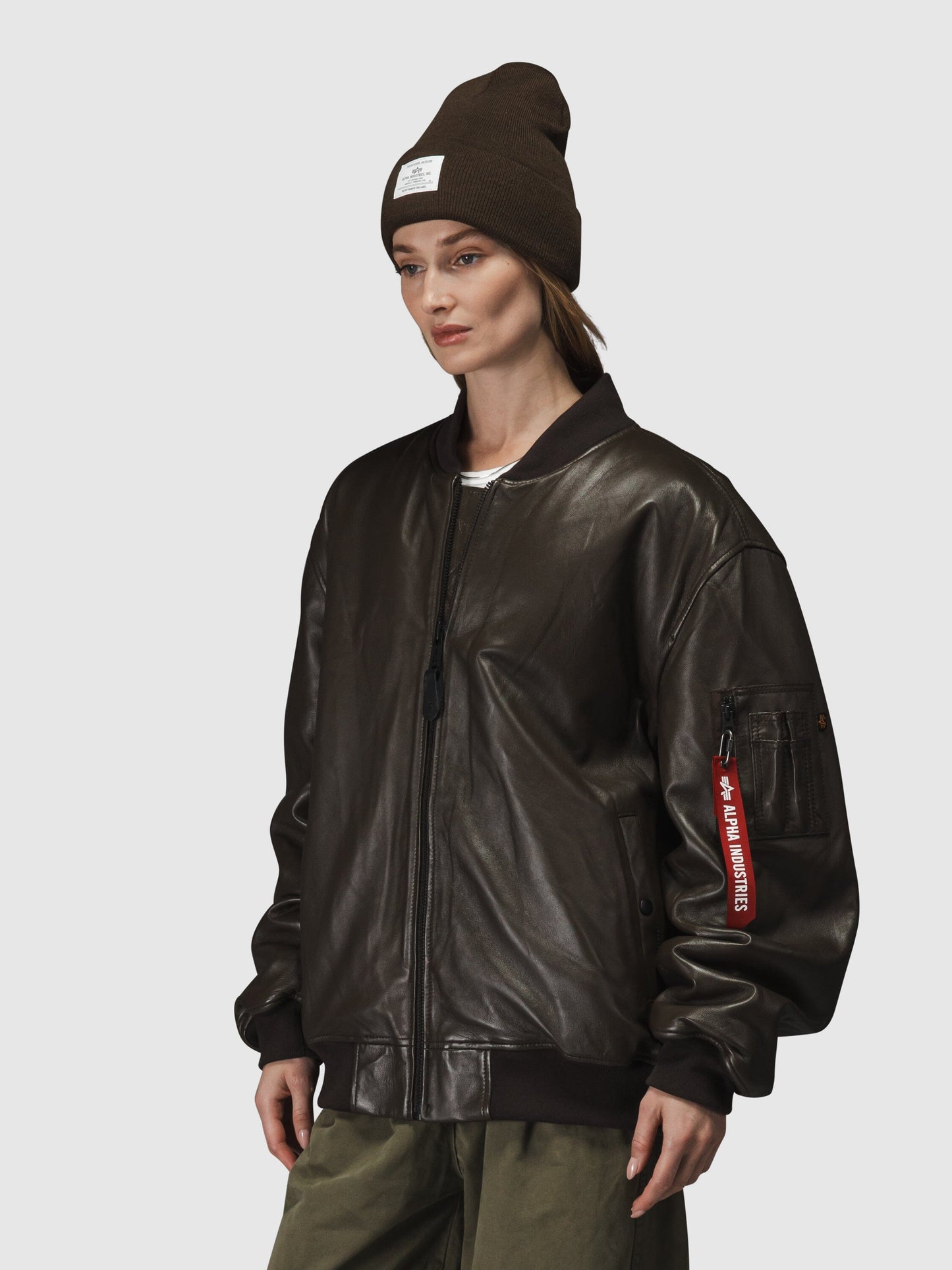 LEATHER MA-1 FLIGHT JACKET (ESPRESSO)
