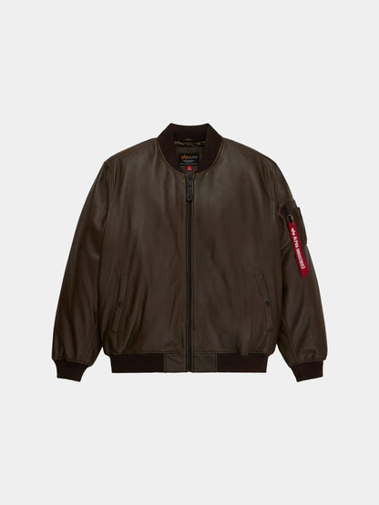 LEATHER MA-1 FLIGHT JACKET (ESPRESSO)