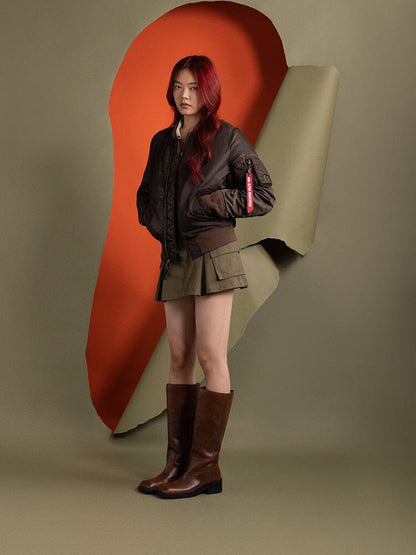 MA-1 BOMBER JACKET WOMENS (CHOCOLATE)