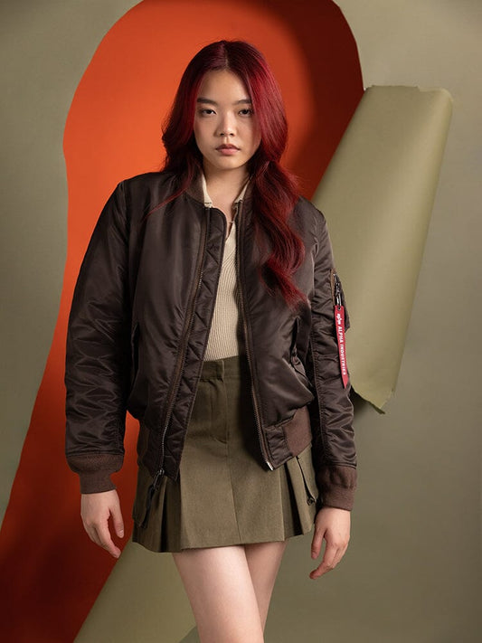 MA-1 BOMBER JACKET WOMENS (CHOCOLATE)