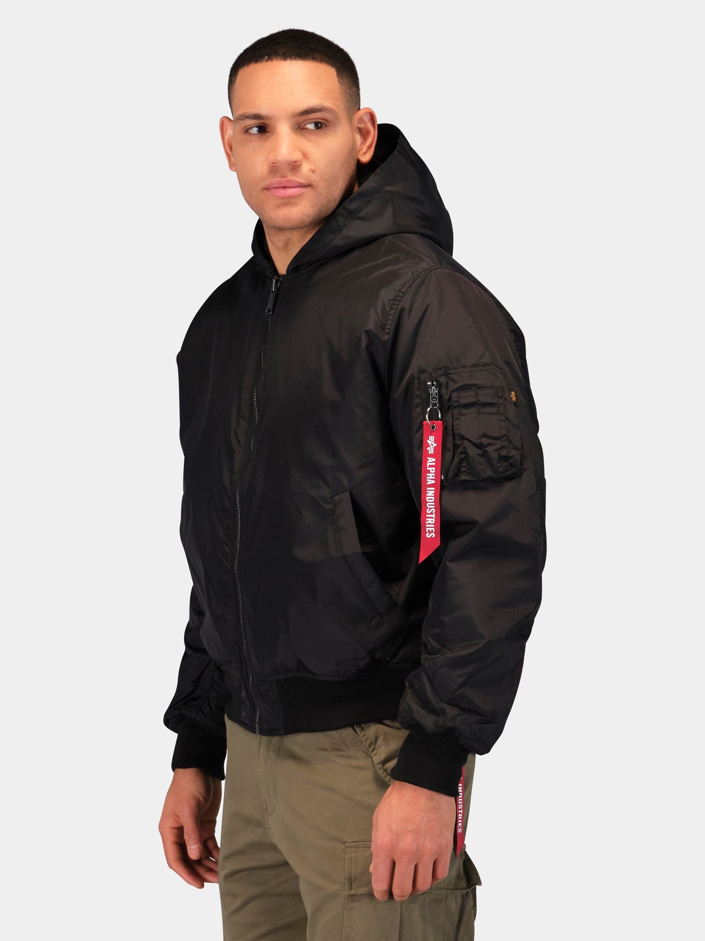 MA-1 HOODED OXFORD BOMBER JACKET