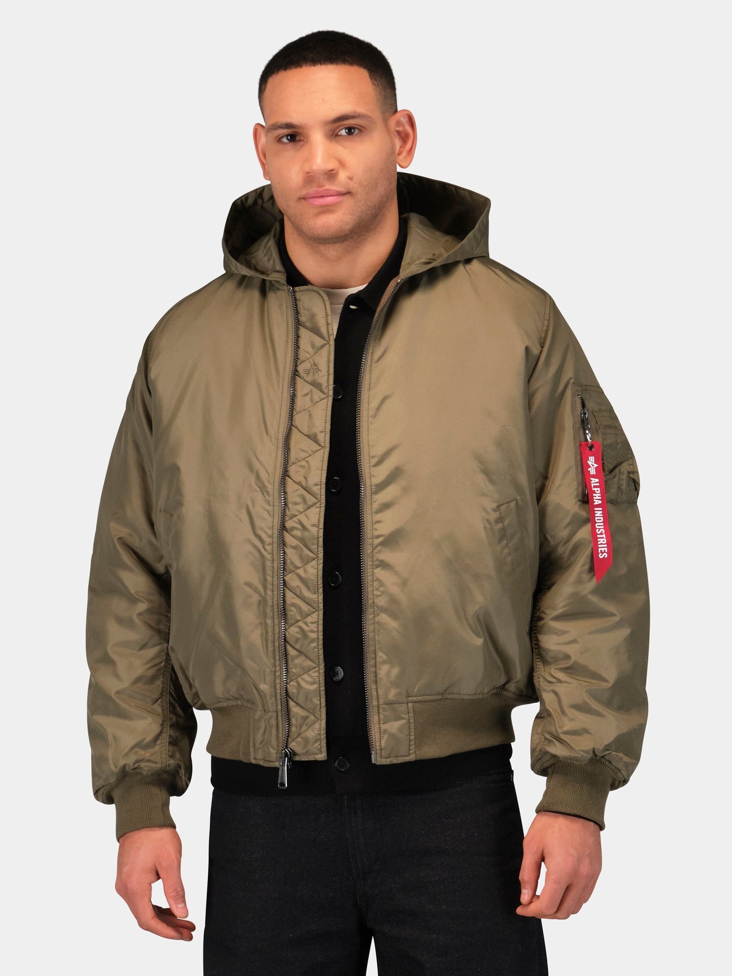 MA-1 HOODED OXFORD BOMBER JACKET