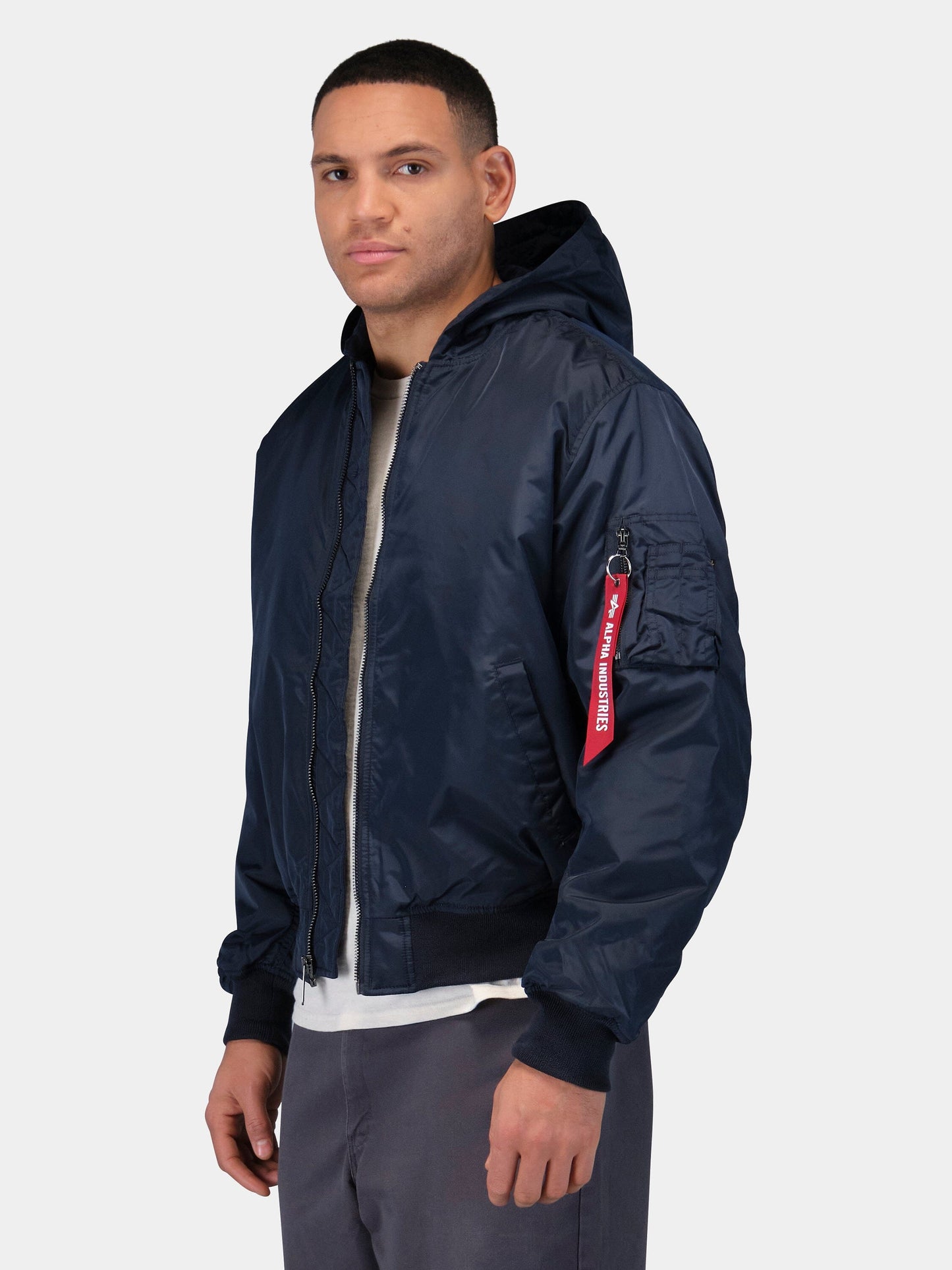 MA-1 HOODED OXFORD BOMBER JACKET