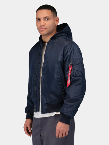 MA-1 HOODED OXFORD BOMBER JACKET