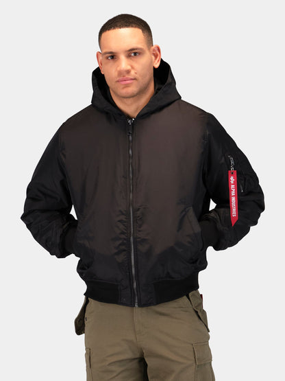 MA-1 HOODED OXFORD BOMBER JACKET