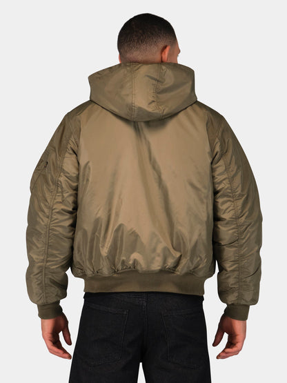 MA-1 HOODED OXFORD BOMBER JACKET