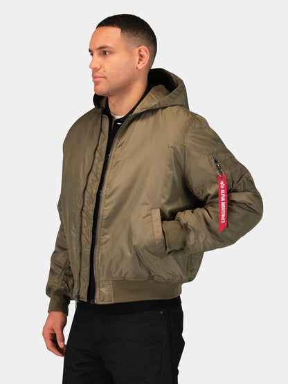 MA-1 HOODED OXFORD BOMBER JACKET