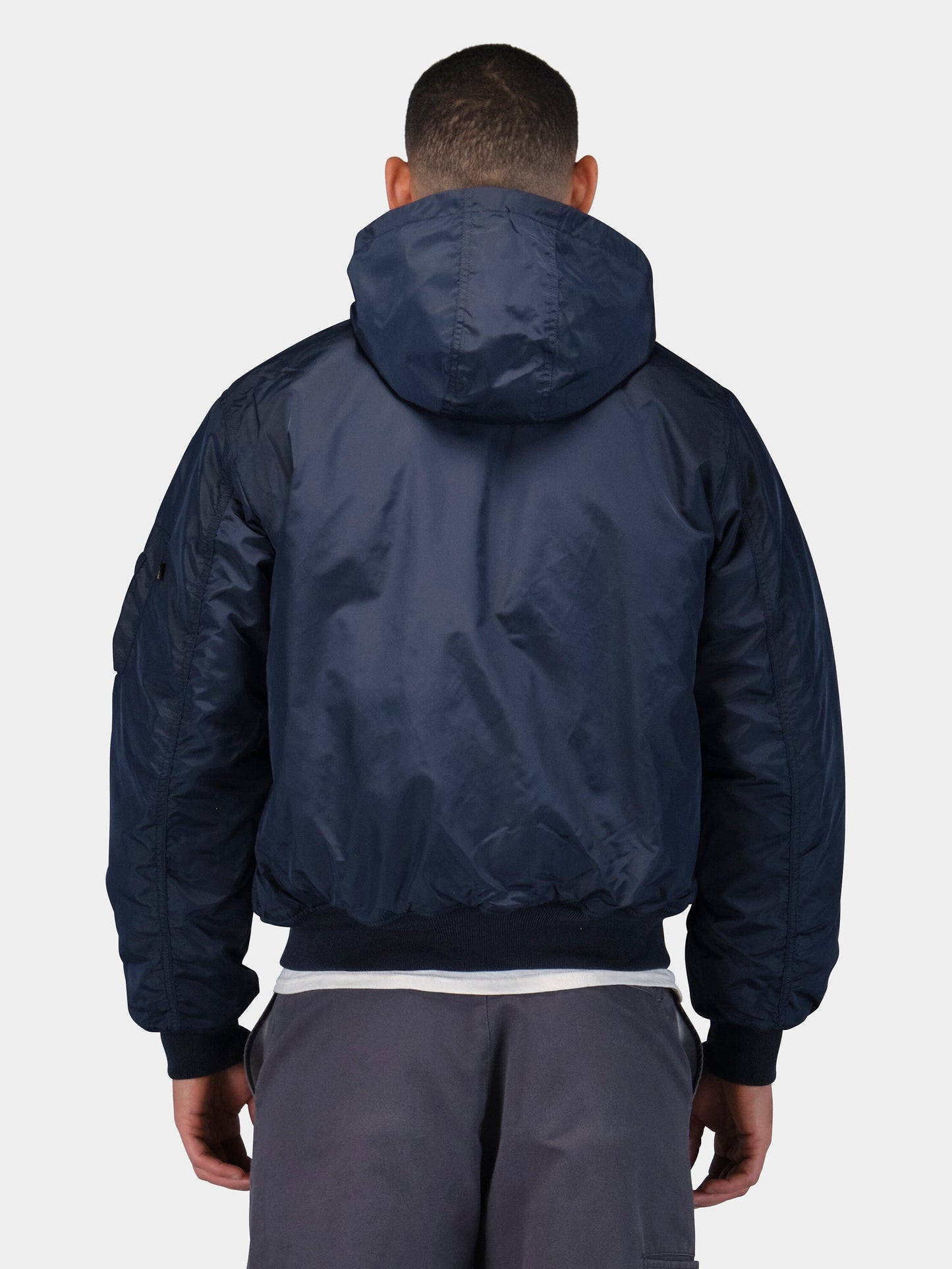 MA-1 HOODED OXFORD BOMBER JACKET