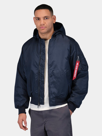 MA-1 HOODED OXFORD BOMBER JACKET