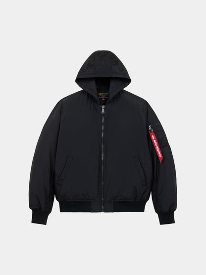 MA-1 HOODED OXFORD BOMBER JACKET