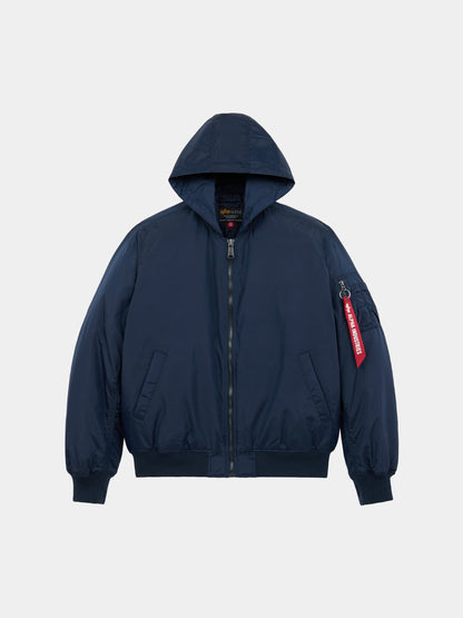 MA-1 HOODED OXFORD BOMBER JACKET