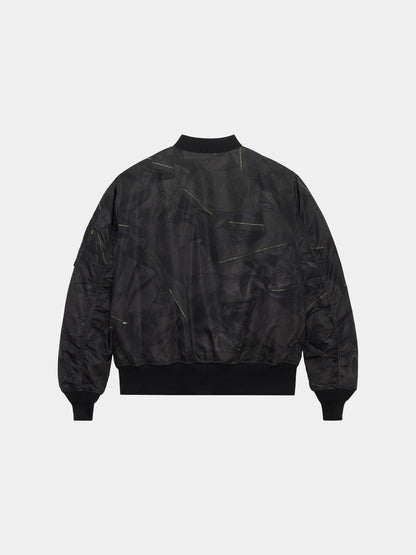 MA-1 ZIPPERED PRINT FLIGHT JACKET