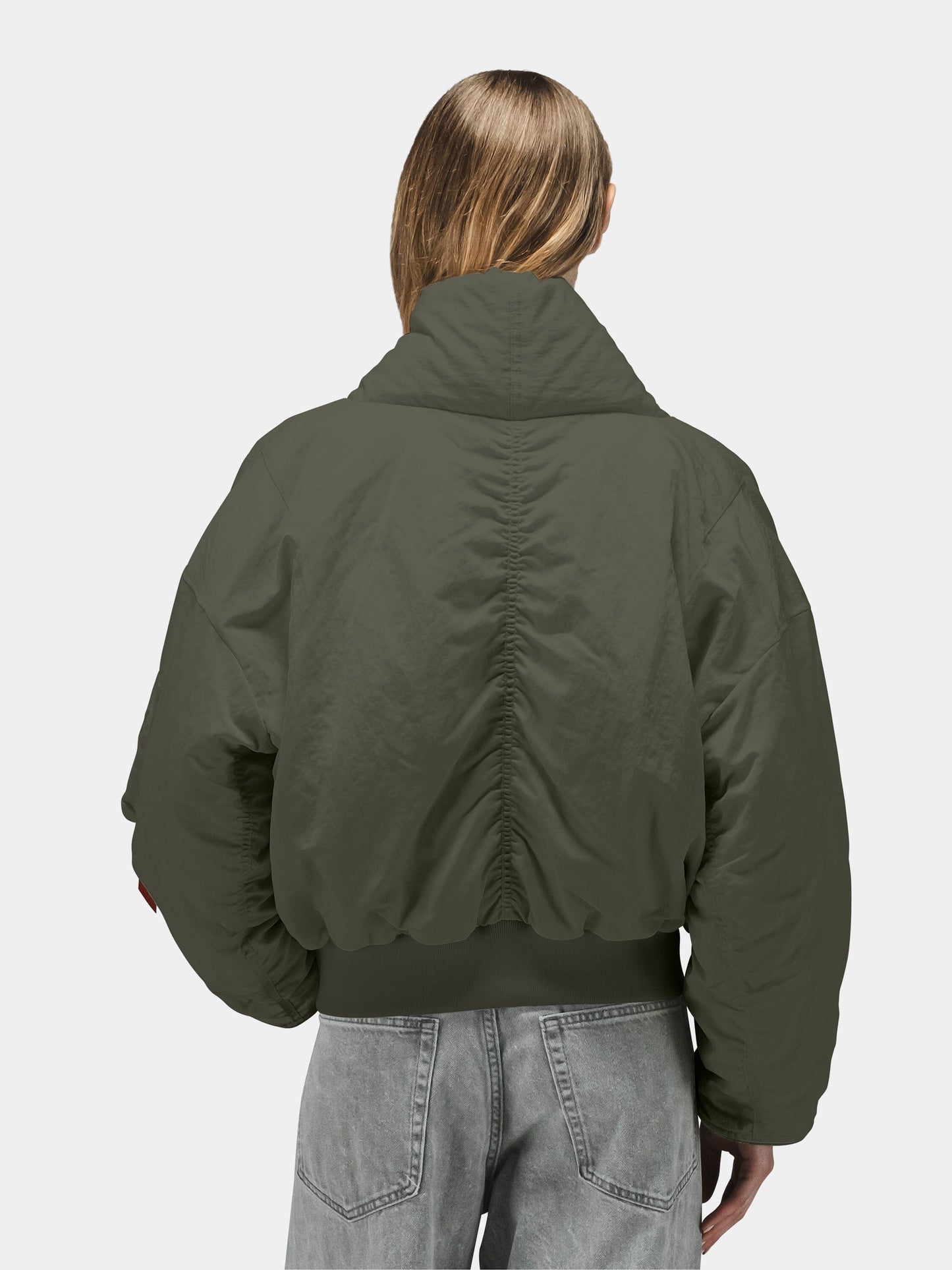 SHAWL COLLAR BOMBER JACKET WOMENS (FIELD GRAY)