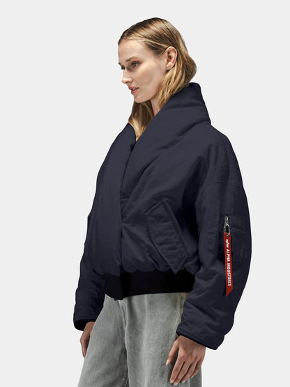 SHAWL COLLAR BOMBER JACKET WOMENS